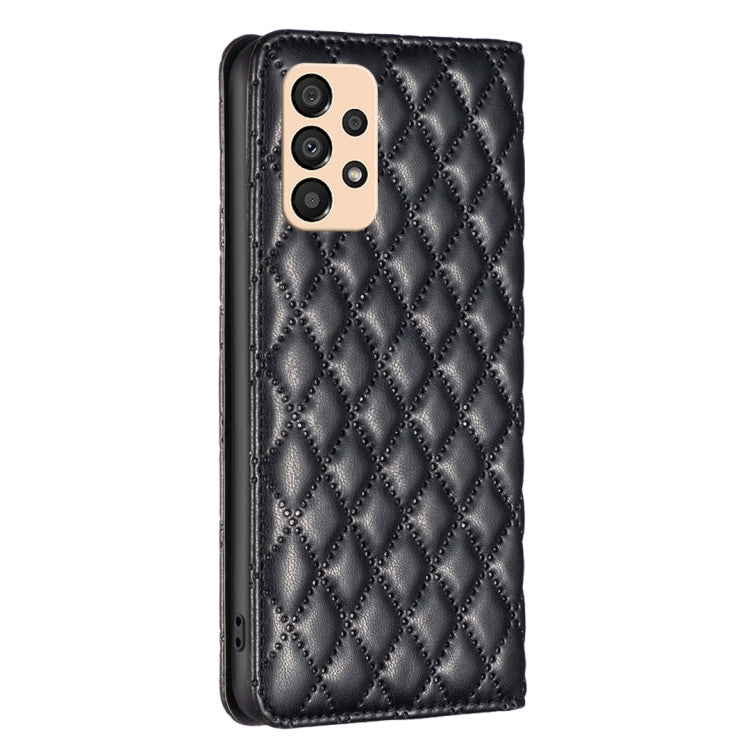 For Samsung Galaxy A33 Diamond Lattice Magnetic Leather Flip Phone Case