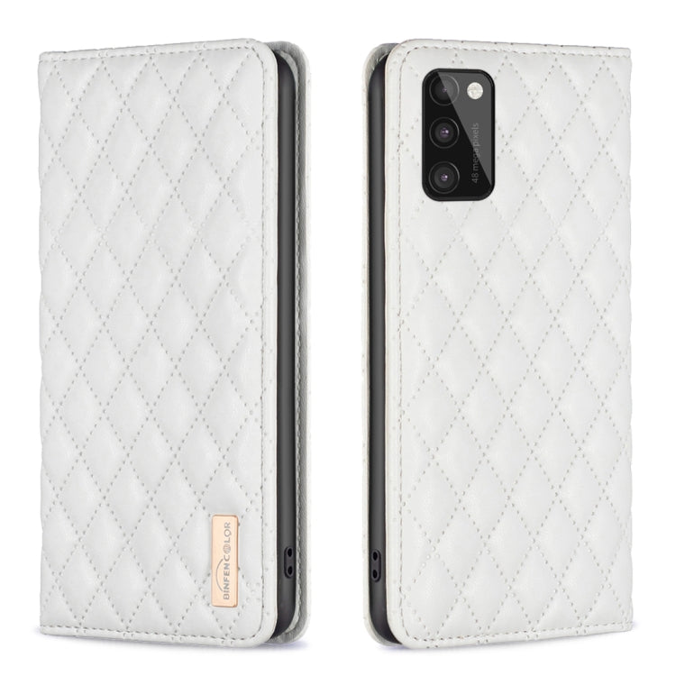 For Samsung Galaxy A41 Diamond Lattice Magnetic Leather Flip Phone Case