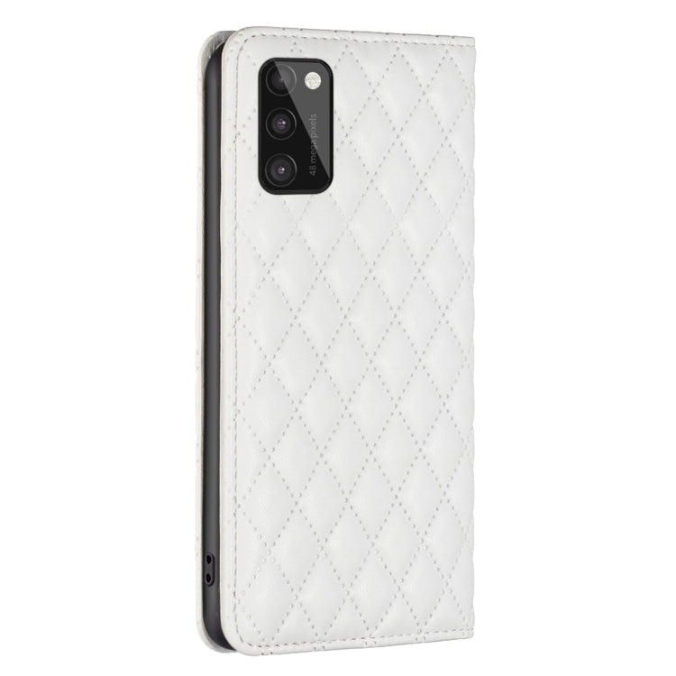 For Samsung Galaxy A41 Diamond Lattice Magnetic Leather Flip Phone Case