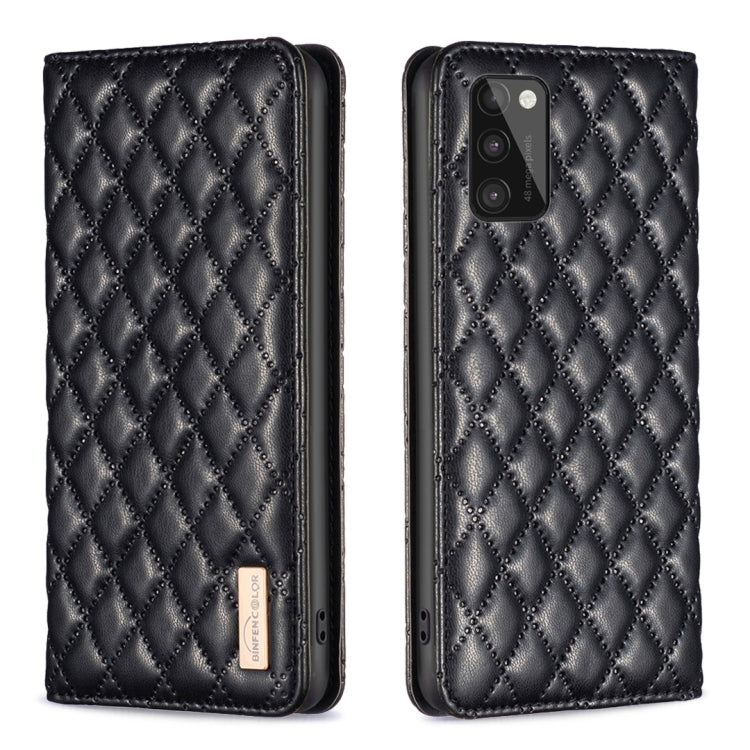 For Samsung Galaxy A41 Diamond Lattice Magnetic Leather Flip Phone Case