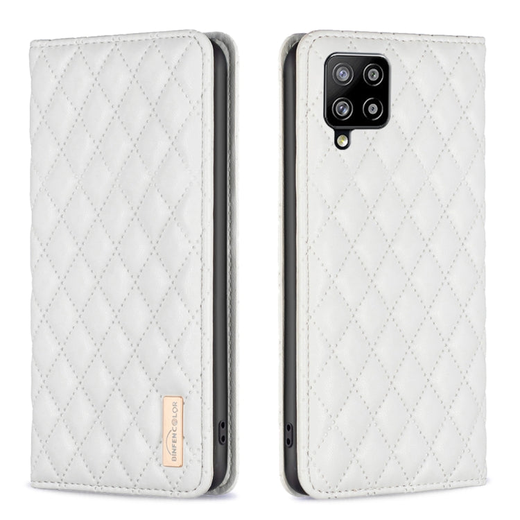 For Samsung Galaxy A42 5G Diamond Lattice Magnetic Leather Flip Phone Case