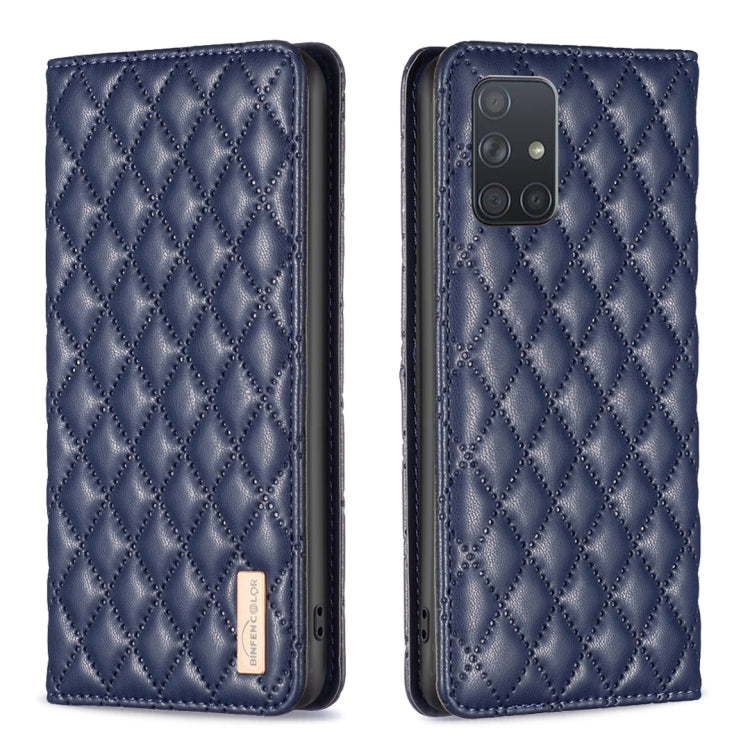 For Samsung Galaxy A71 4G Diamond Lattice Magnetic Leather Flip Phone Case