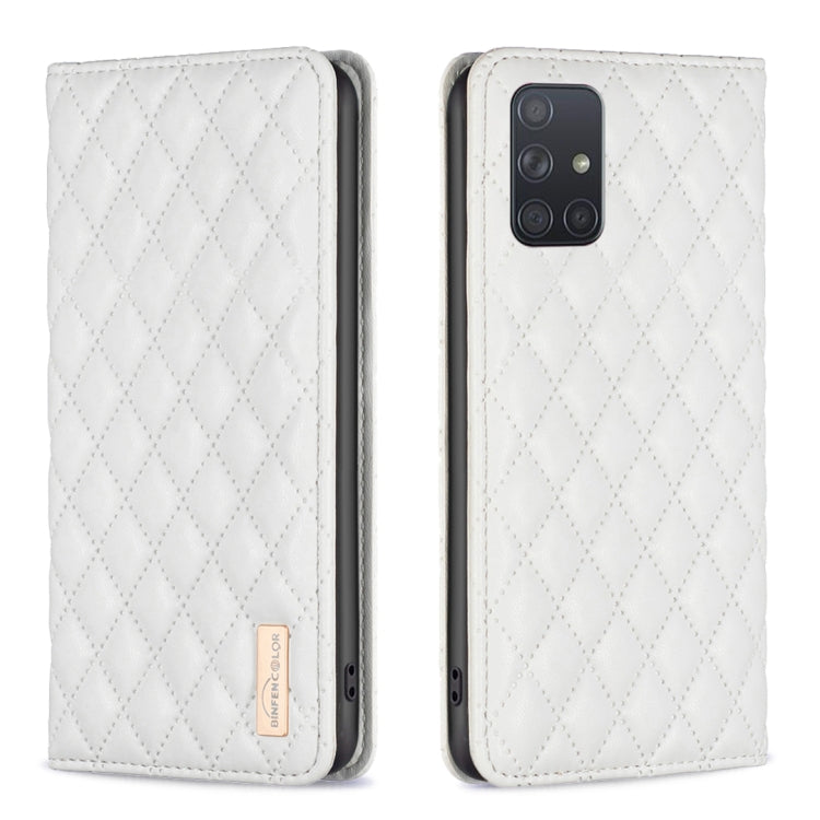 For Samsung Galaxy A71 4G Diamond Lattice Magnetic Leather Flip Phone Case