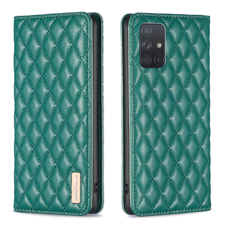 For Samsung Galaxy A71 4G Diamond Lattice Magnetic Leather Flip Phone Case