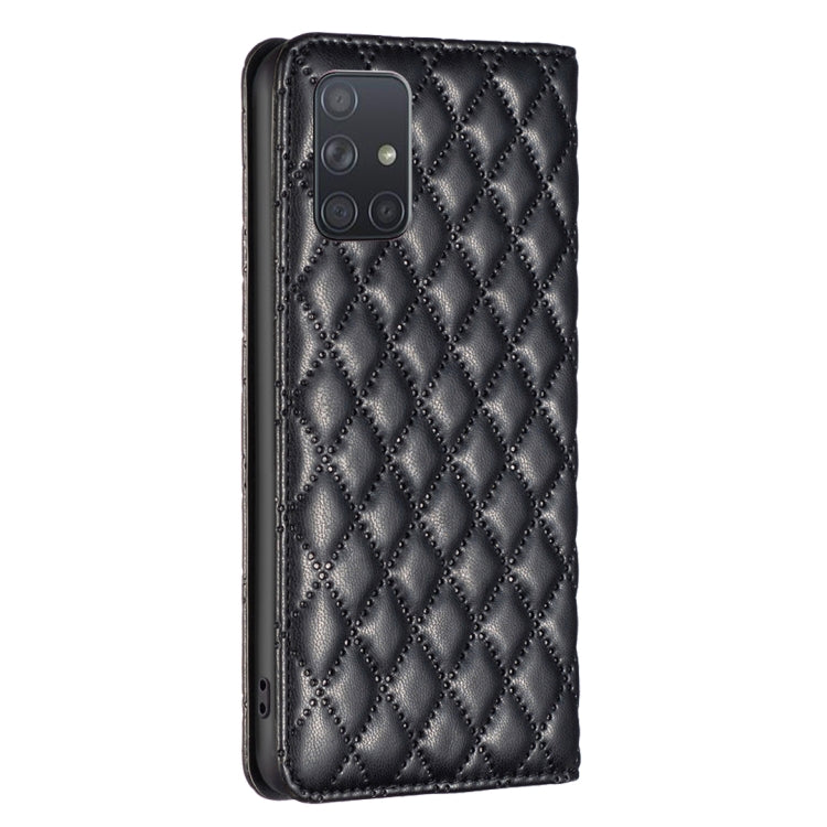 For Samsung Galaxy A71 4G Diamond Lattice Magnetic Leather Flip Phone Case