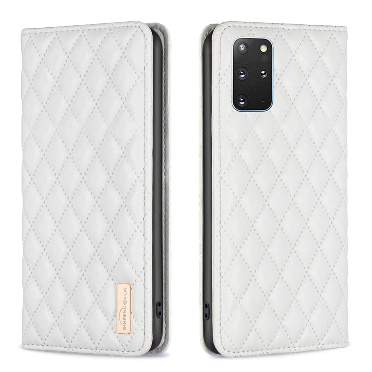 For Samsung Galaxy S20+ Diamond Lattice Magnetic Leather Flip Phone Case