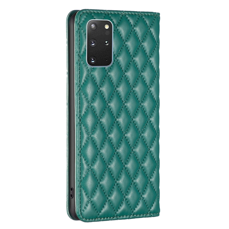 For Samsung Galaxy S20+ Diamond Lattice Magnetic Leather Flip Phone Case
