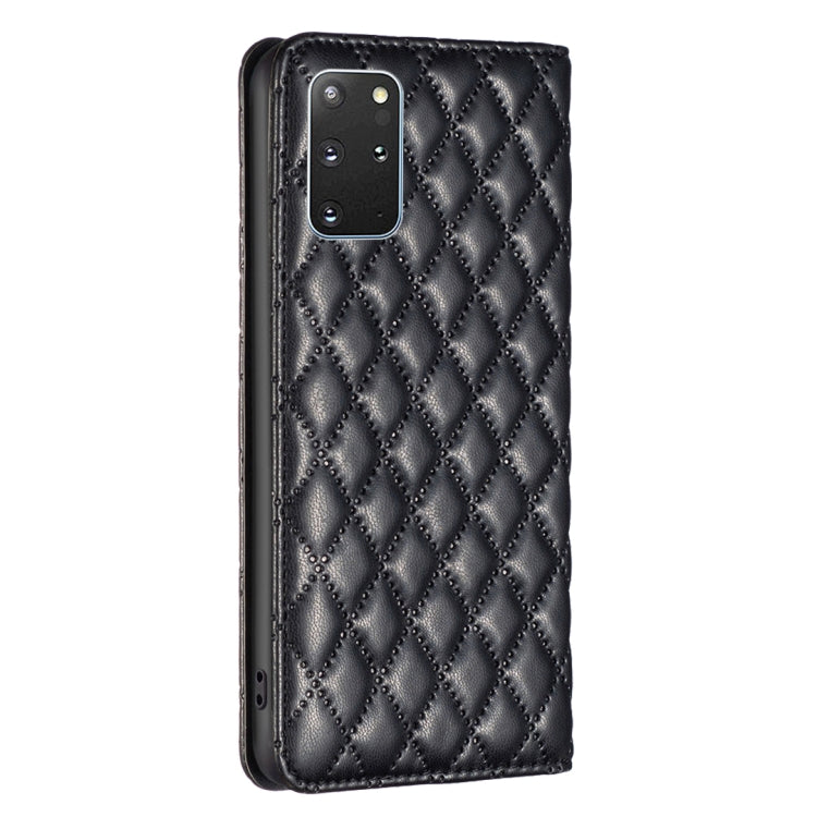 For Samsung Galaxy S20+ Diamond Lattice Magnetic Leather Flip Phone Case