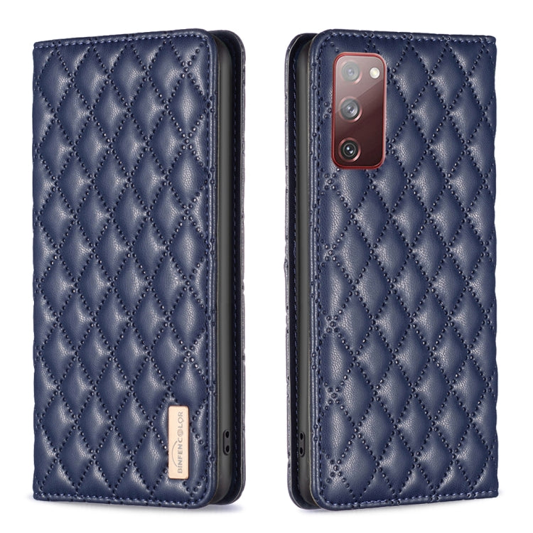 For Samsung Galaxy S20 FE Diamond Lattice Magnetic Leather Flip Phone Case