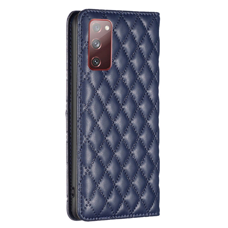 For Samsung Galaxy S20 FE Diamond Lattice Magnetic Leather Flip Phone Case