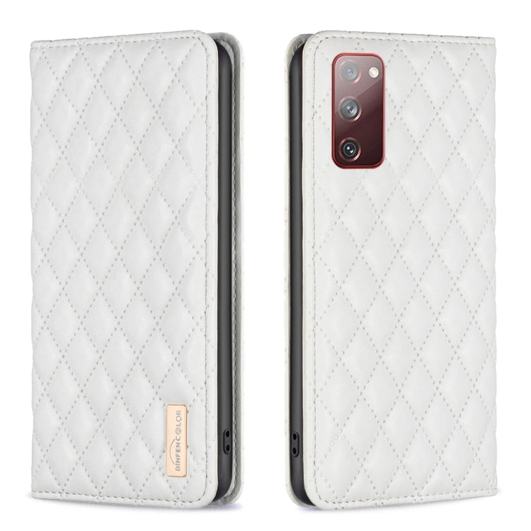 For Samsung Galaxy S20 FE Diamond Lattice Magnetic Leather Flip Phone Case