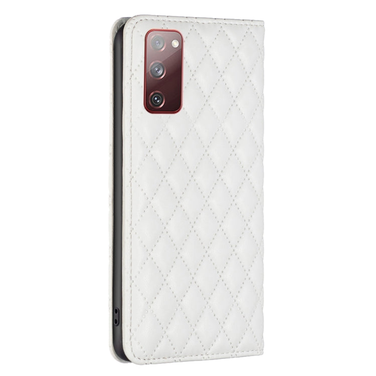 For Samsung Galaxy S20 FE Diamond Lattice Magnetic Leather Flip Phone Case
