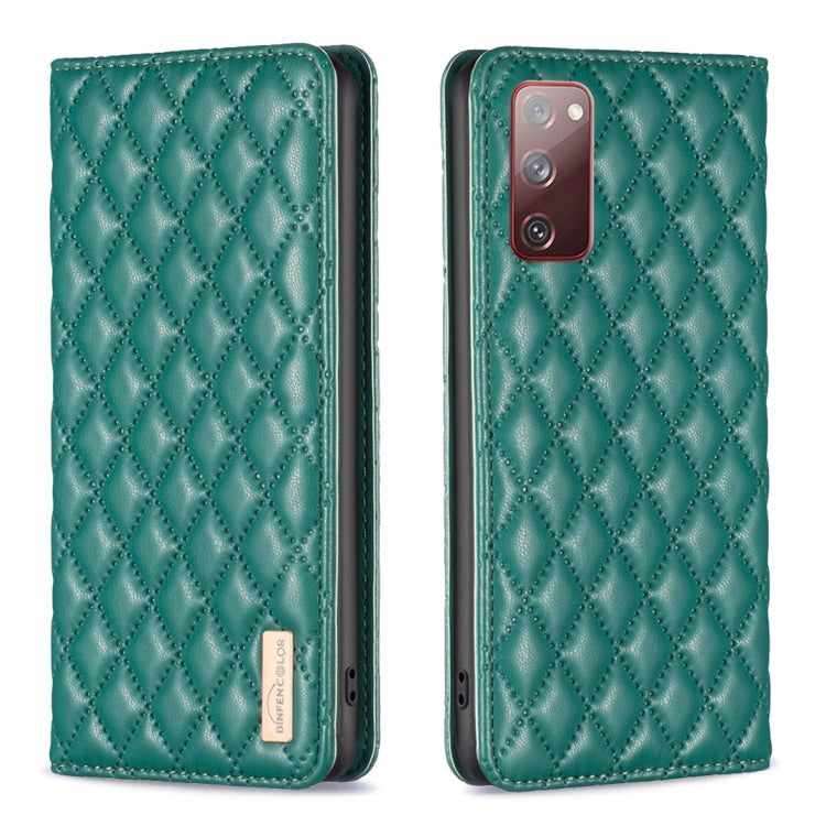 For Samsung Galaxy S20 FE Diamond Lattice Magnetic Leather Flip Phone Case