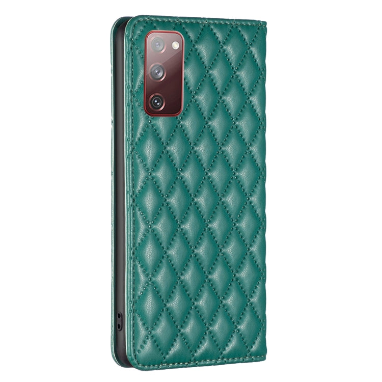 For Samsung Galaxy S20 FE Diamond Lattice Magnetic Leather Flip Phone Case