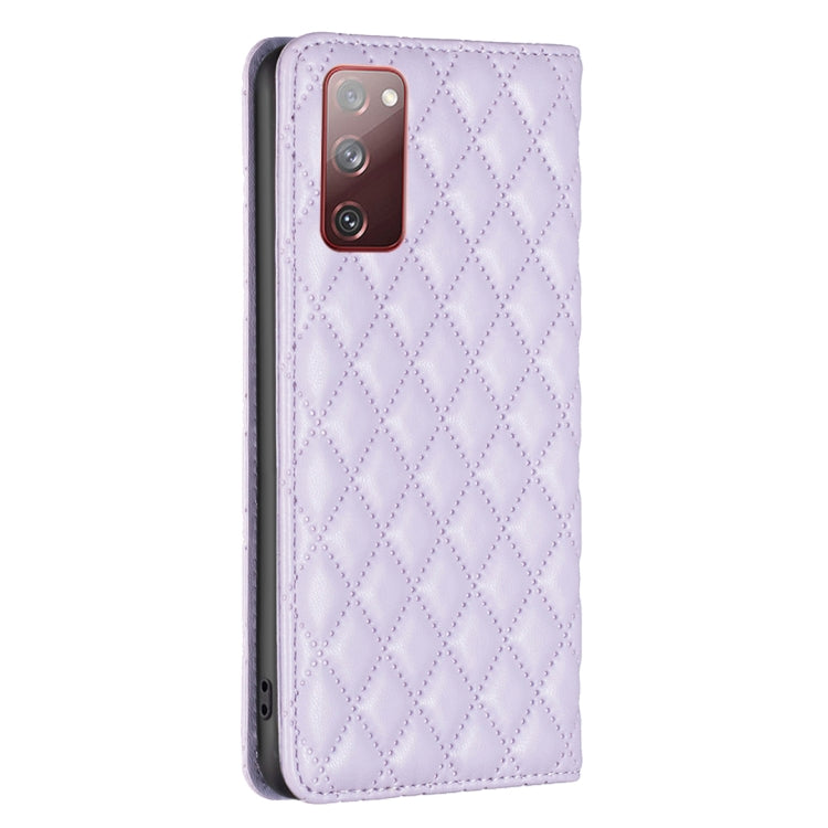 For Samsung Galaxy S20 FE Diamond Lattice Magnetic Leather Flip Phone Case