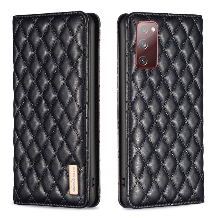 For Samsung Galaxy S20 FE Diamond Lattice Magnetic Leather Flip Phone Case