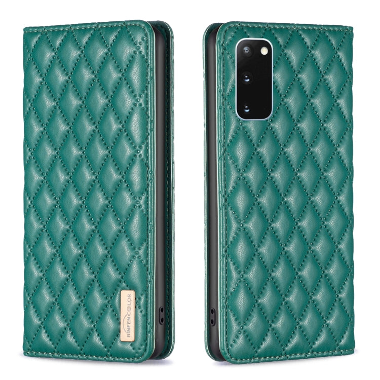 For Samsung Galaxy S20 Diamond Lattice Magnetic Leather Flip Phone Case