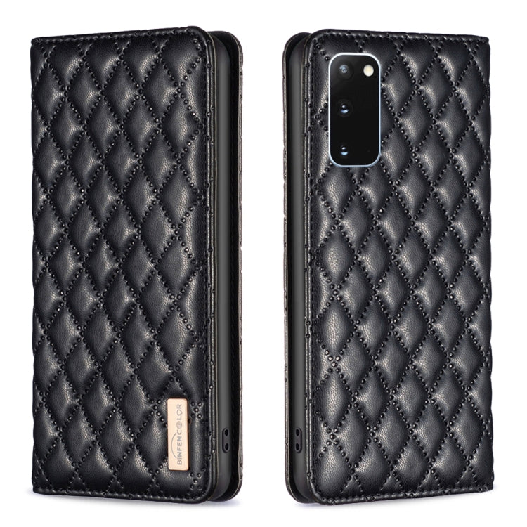 For Samsung Galaxy S20 Diamond Lattice Magnetic Leather Flip Phone Case