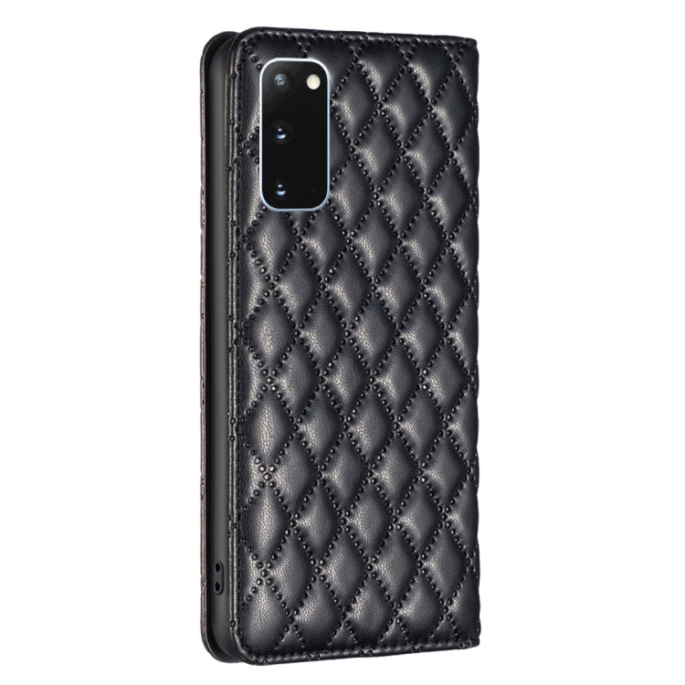 For Samsung Galaxy S20 Diamond Lattice Magnetic Leather Flip Phone Case