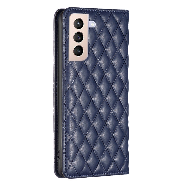 For Samsung Galaxy S21+ 5G Diamond Lattice Magnetic Leather Flip Phone Case