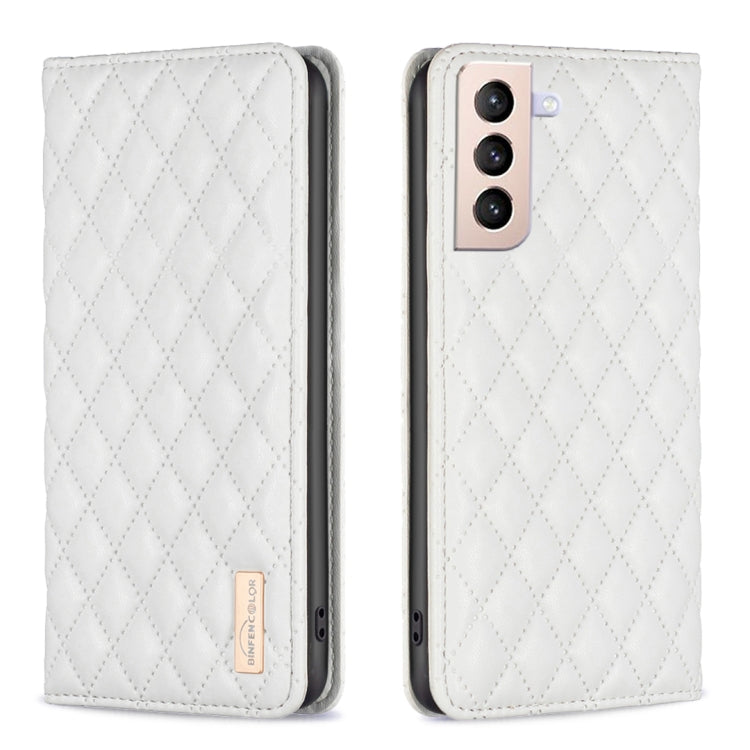 For Samsung Galaxy S21+ 5G Diamond Lattice Magnetic Leather Flip Phone Case