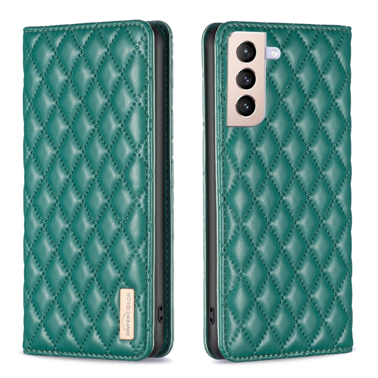 For Samsung Galaxy S21+ 5G Diamond Lattice Magnetic Leather Flip Phone Case