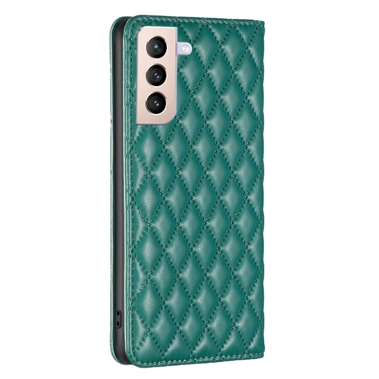 For Samsung Galaxy S21+ 5G Diamond Lattice Magnetic Leather Flip Phone Case