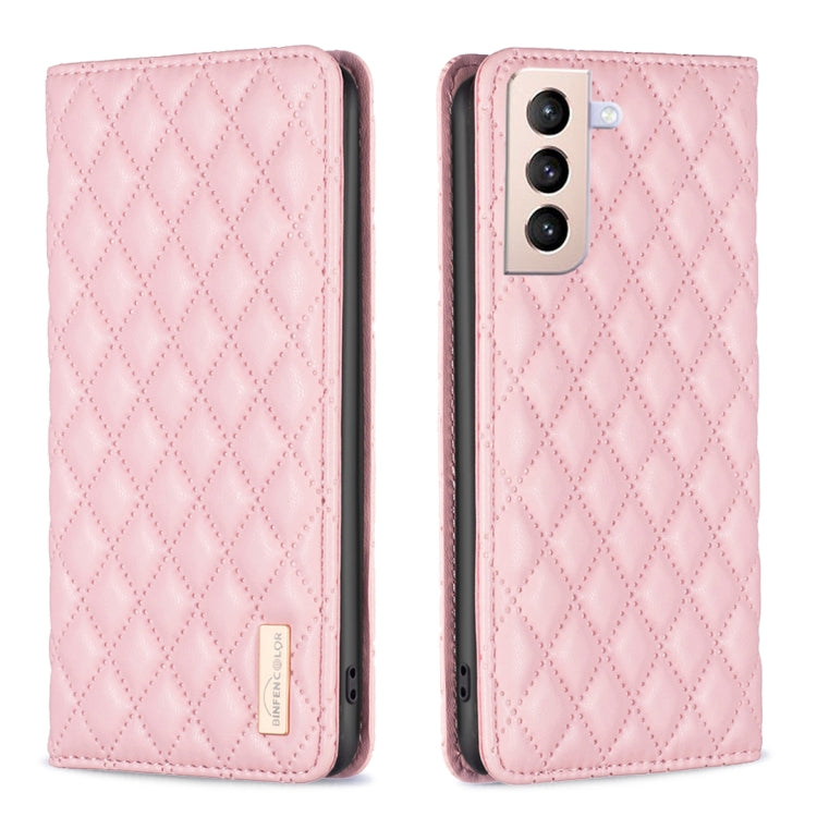 For Samsung Galaxy S21+ 5G Diamond Lattice Magnetic Leather Flip Phone Case