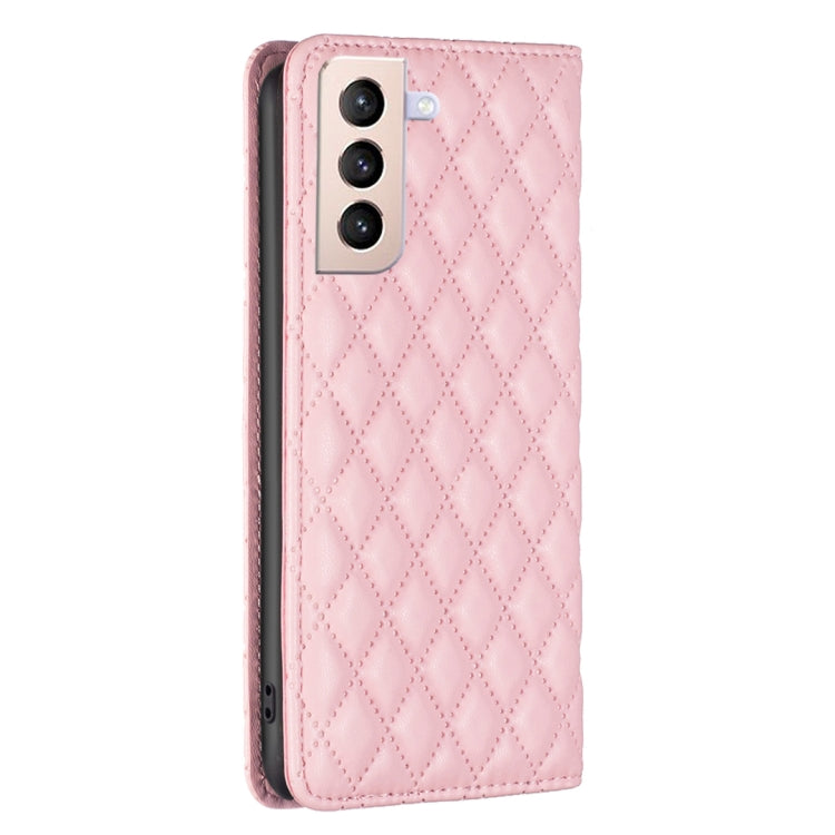 For Samsung Galaxy S21+ 5G Diamond Lattice Magnetic Leather Flip Phone Case