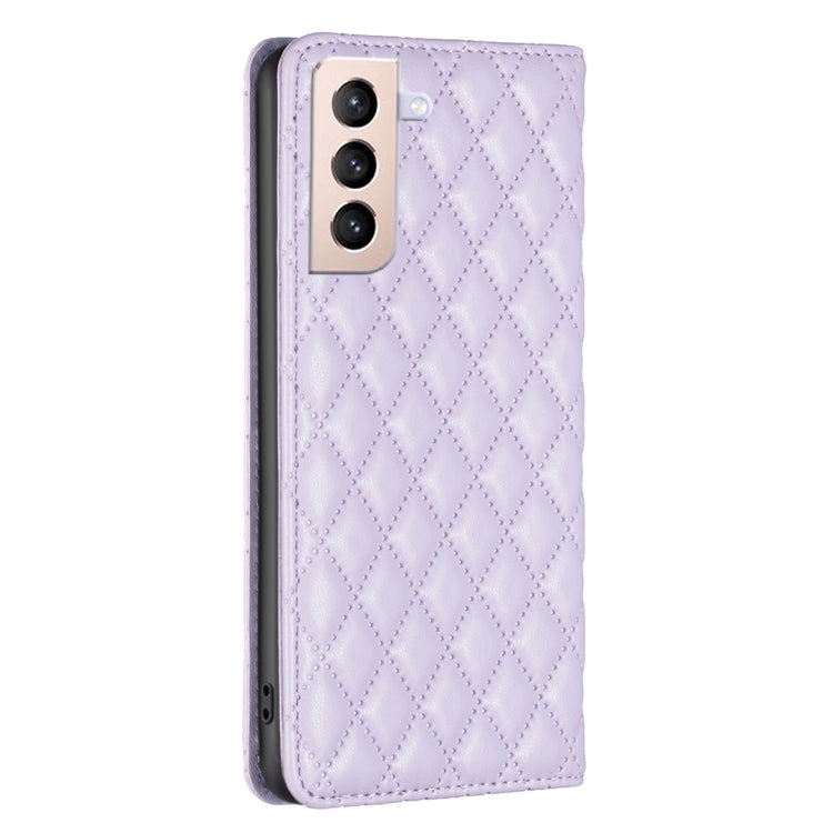 For Samsung Galaxy S21+ 5G Diamond Lattice Magnetic Leather Flip Phone Case
