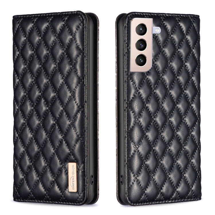 For Samsung Galaxy S21+ 5G Diamond Lattice Magnetic Leather Flip Phone Case