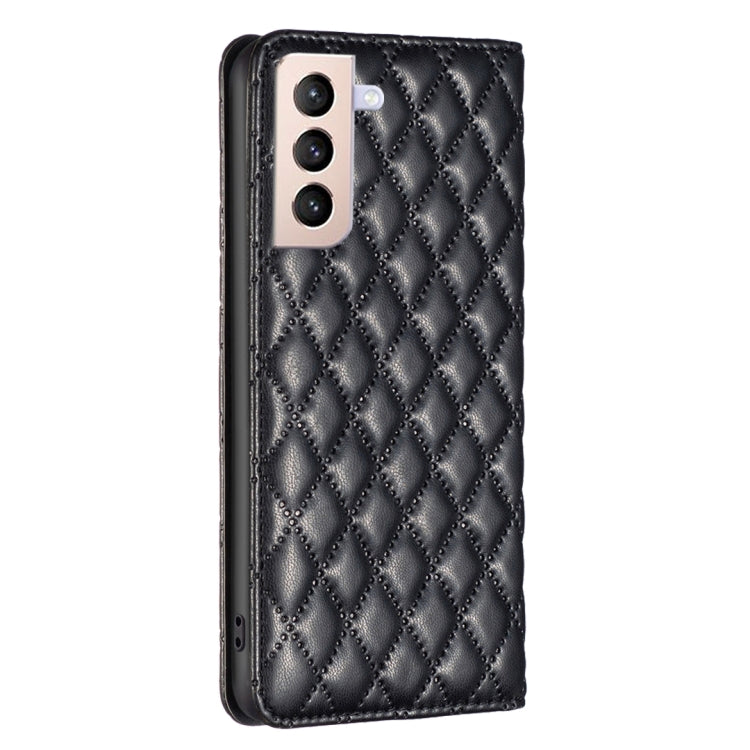 For Samsung Galaxy S21+ 5G Diamond Lattice Magnetic Leather Flip Phone Case