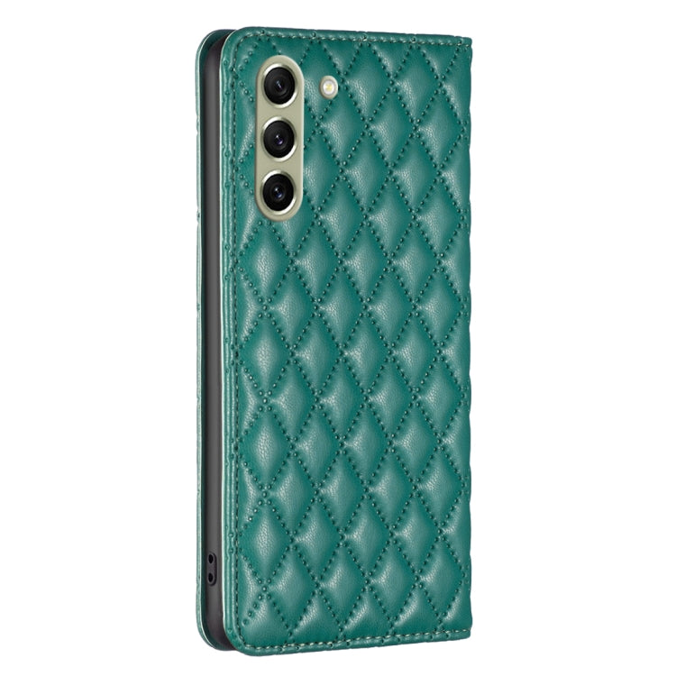 For Samsung Galaxy S21 FE 5G Diamond Lattice Magnetic Leather Flip Phone Case