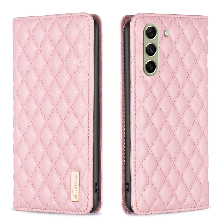 For Samsung Galaxy S21 FE 5G Diamond Lattice Magnetic Leather Flip Phone Case