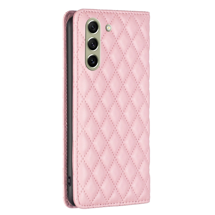 For Samsung Galaxy S21 FE 5G Diamond Lattice Magnetic Leather Flip Phone Case