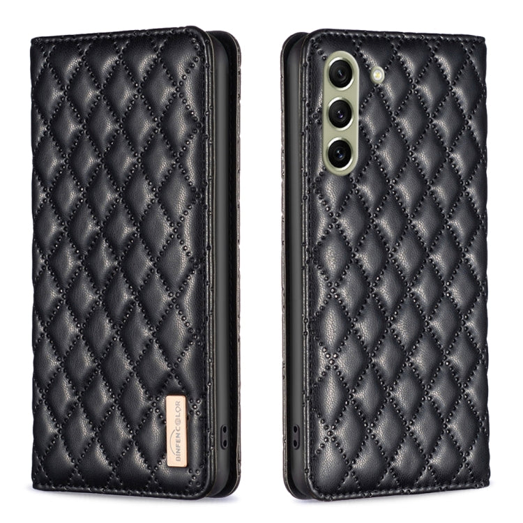 For Samsung Galaxy S21 FE 5G Diamond Lattice Magnetic Leather Flip Phone Case