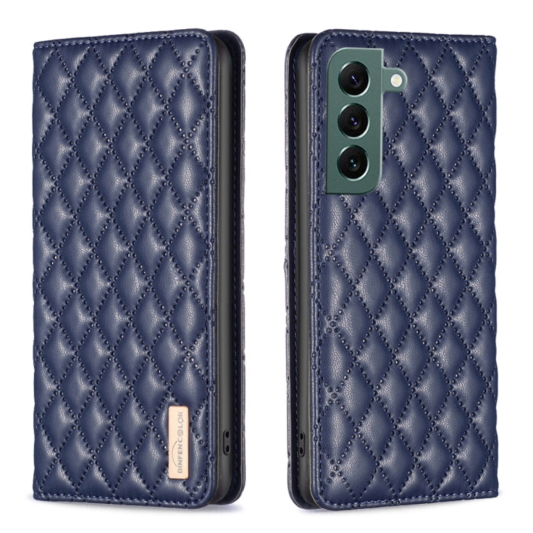 For Samsung Galaxy S22+ 5G Diamond Lattice Magnetic Leather Flip Phone Case