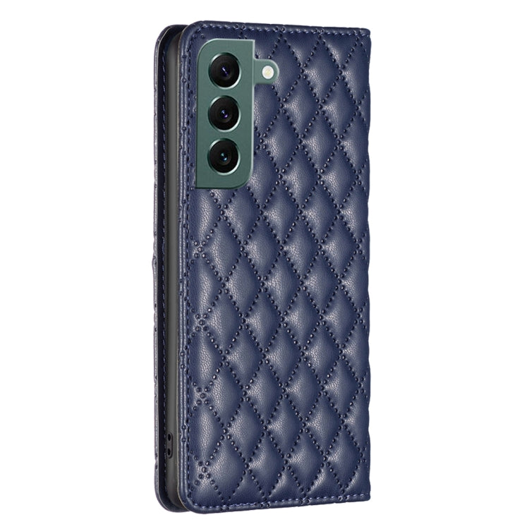 For Samsung Galaxy S22+ 5G Diamond Lattice Magnetic Leather Flip Phone Case