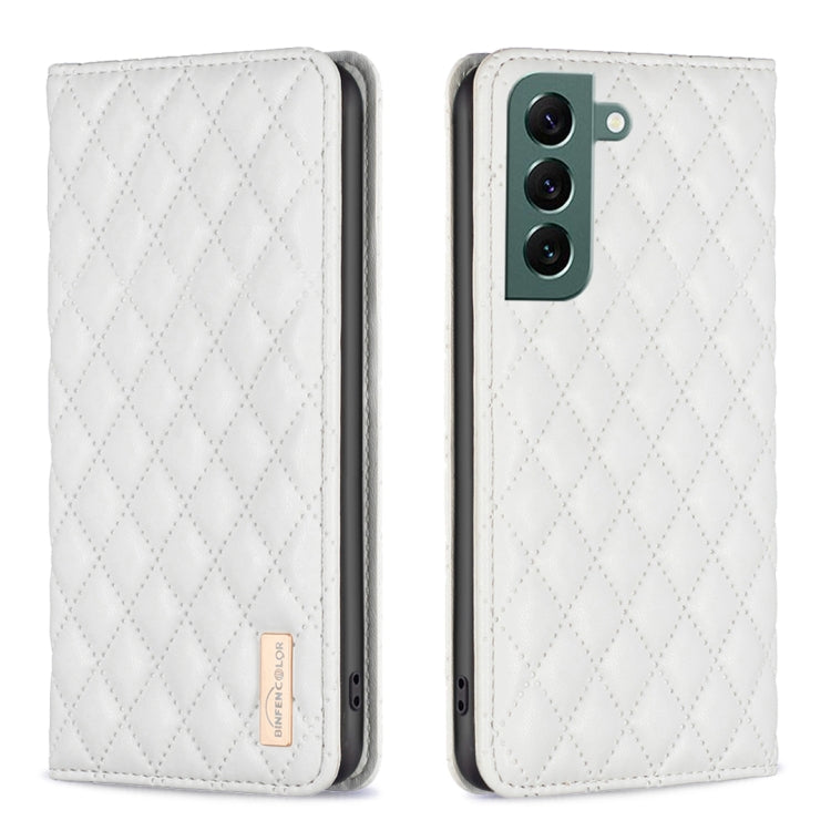 For Samsung Galaxy S22+ 5G Diamond Lattice Magnetic Leather Flip Phone Case