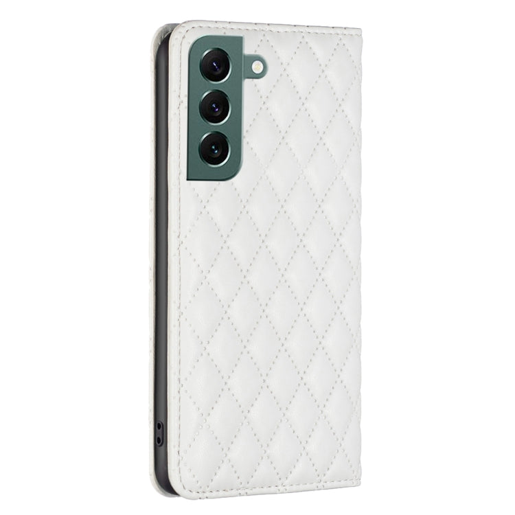 For Samsung Galaxy S22+ 5G Diamond Lattice Magnetic Leather Flip Phone Case