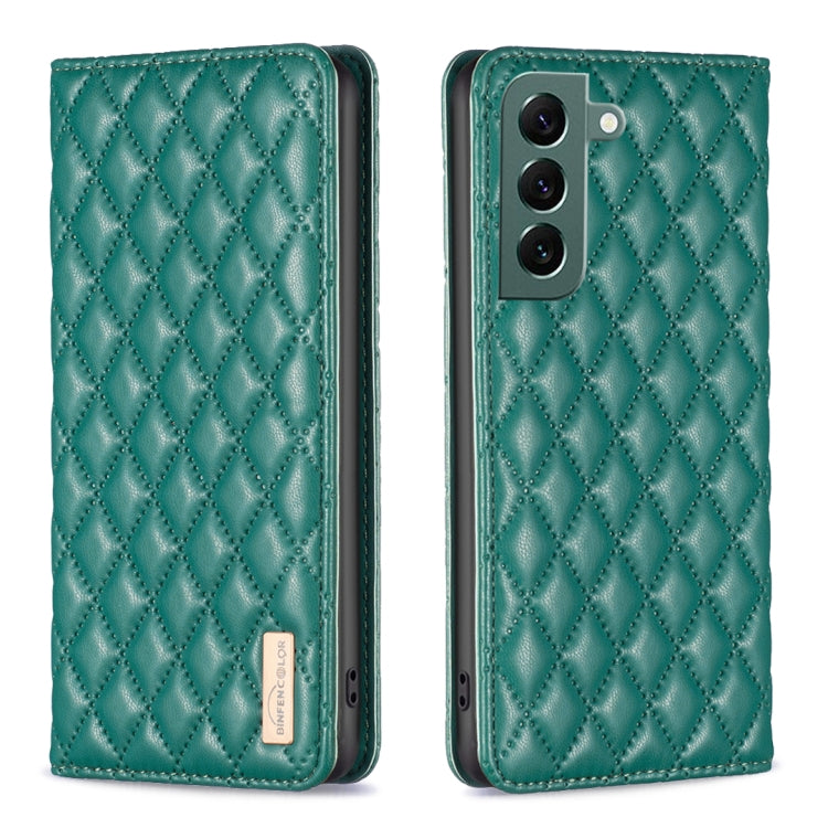 For Samsung Galaxy S22+ 5G Diamond Lattice Magnetic Leather Flip Phone Case