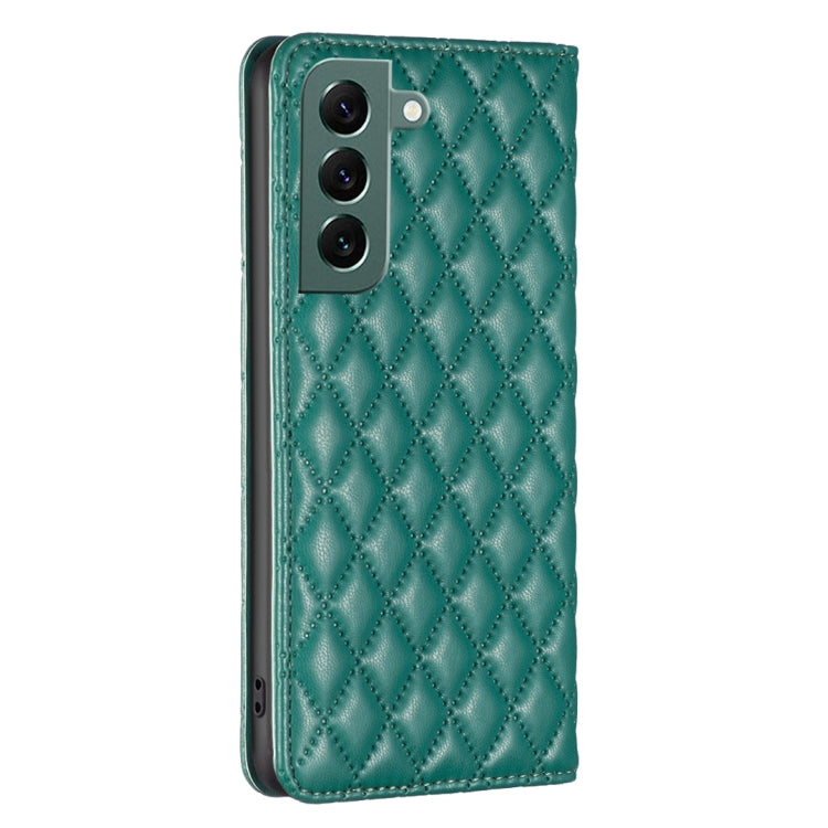 For Samsung Galaxy S22+ 5G Diamond Lattice Magnetic Leather Flip Phone Case