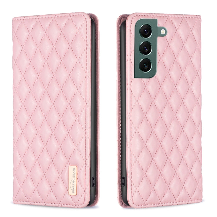 For Samsung Galaxy S22+ 5G Diamond Lattice Magnetic Leather Flip Phone Case