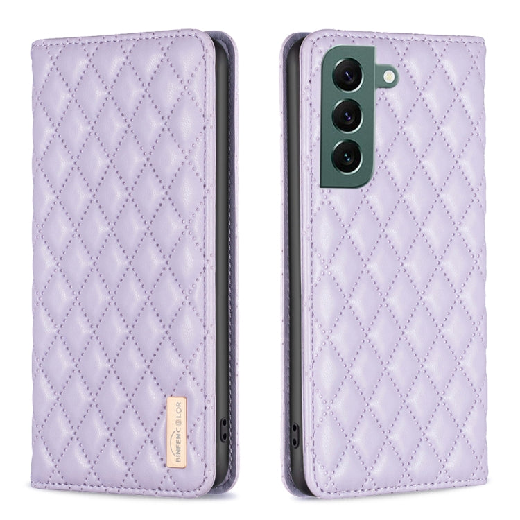 For Samsung Galaxy S22+ 5G Diamond Lattice Magnetic Leather Flip Phone Case