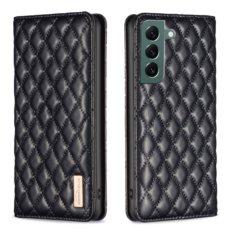 For Samsung Galaxy S22+ 5G Diamond Lattice Magnetic Leather Flip Phone Case