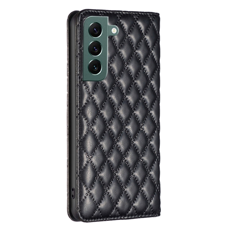 For Samsung Galaxy S22+ 5G Diamond Lattice Magnetic Leather Flip Phone Case