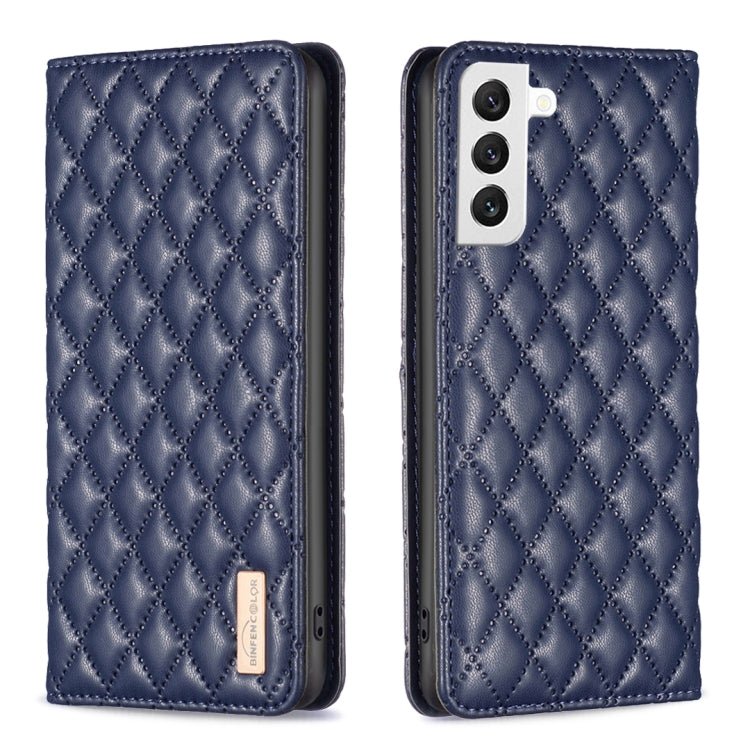 For Samsung Galaxy S22 5G Diamond Lattice Magnetic Leather Flip Phone Case