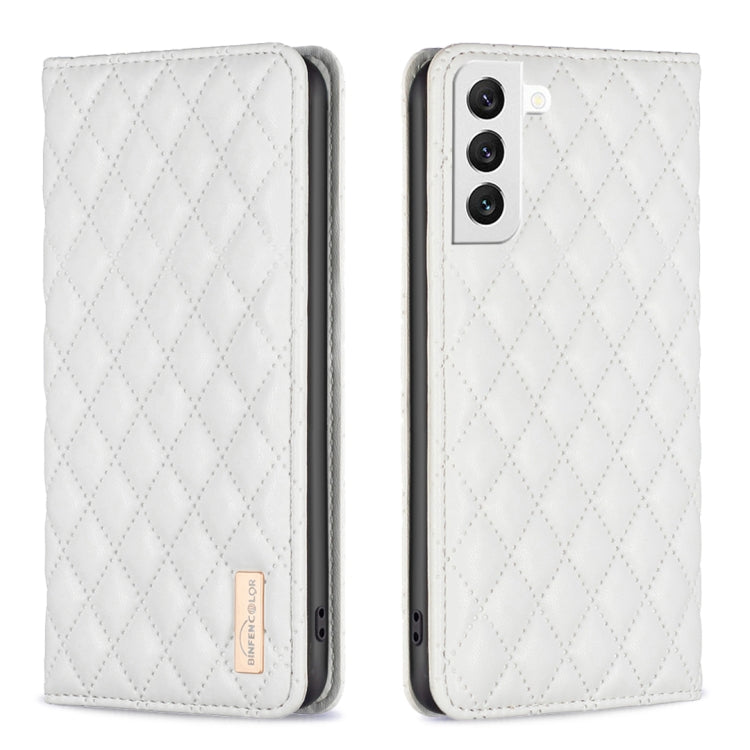 For Samsung Galaxy S22 5G Diamond Lattice Magnetic Leather Flip Phone Case