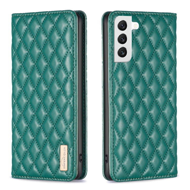 For Samsung Galaxy S22 5G Diamond Lattice Magnetic Leather Flip Phone Case