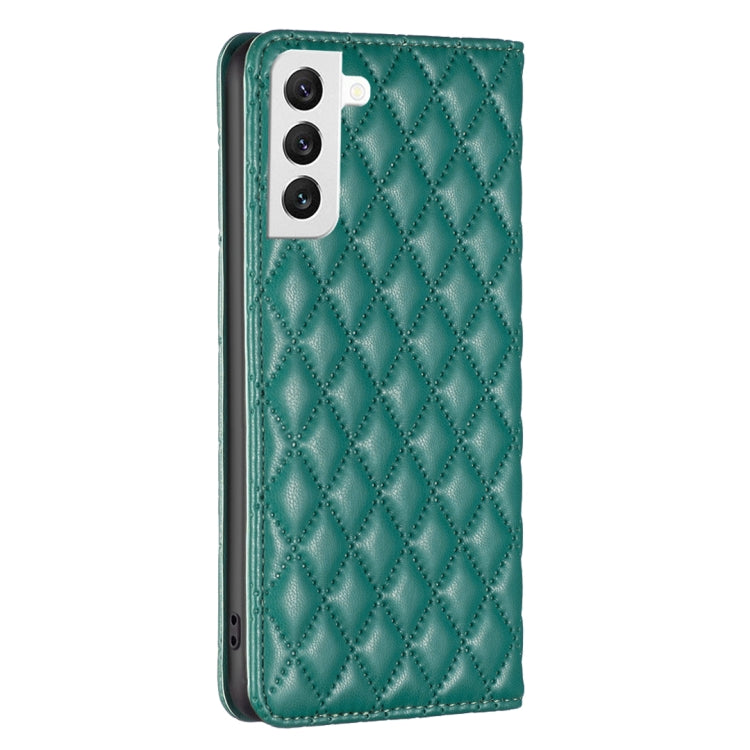 For Samsung Galaxy S22 5G Diamond Lattice Magnetic Leather Flip Phone Case